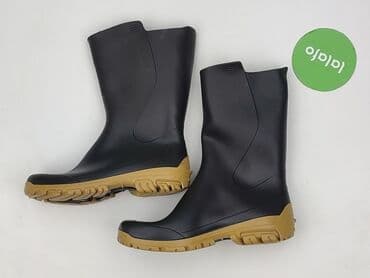 kod na darmowe ubrania shein: Kalosze męskie czarne z brązową podeszwą - Materiał: wodoodporne — 6