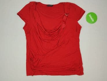 szeroki czerwony pasek do sukienki: Bluzka damska, XL — 2