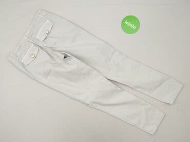 szare szerokie jeansy: Spodnie materiałowe damskie, rozmiar S — 3