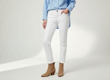 dżinsy białe: Jeans for women, size L — 1