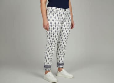 białe jeansy damskie allegro: Spodnie materiałowe damskie, rozmiar 2XL — 6