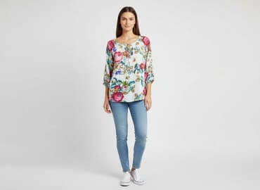 bluzka damska z kwiatem: Stradivarius, Bluzka damska, rozmiar S — 6