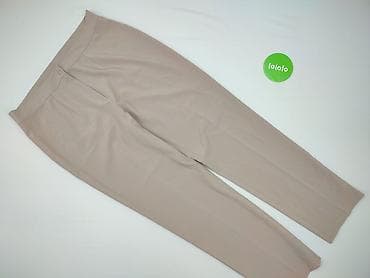 bezowe: Spodnie materiałowe damskie, rozmiar XL — 2