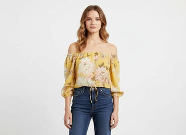 zwiewna bluzki w kwiaty: H&M, Bluzka damska, rozmiar L — 7