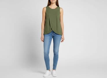 zielona koszulka zara: River Island, Top damski, rozmiar L — 7