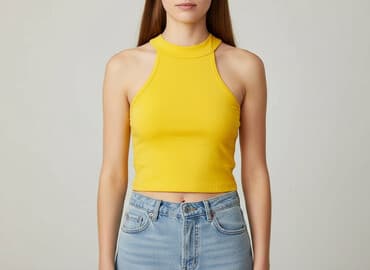 top na jedno ramię stradivarius: H&M, Top damski, rozmiar S — 6