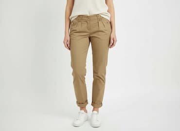 krótkie chinosy damskie: Spodnie materiałowe damskie, rozmiar S — 7