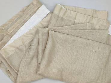 Zasłony panelowe/ firanki w kolorze beżowym – komplet - Materiał