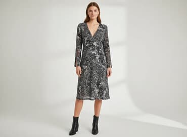 sukienka midi na wesele koronka: Sukienka damska, rozmiar S — 5