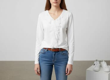 długość koszulki a wzrost: Street One, Bluzka damska, rozmiar S — 7