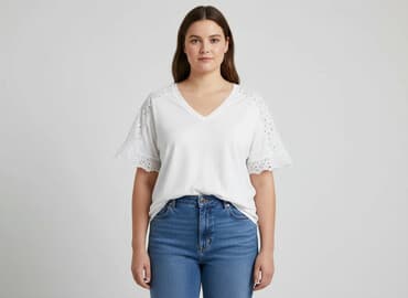 białe luźna bluzki: Yessica, Bluzka damska, rozmiar L — 6