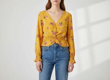 koszula cytryny hm: H&M, Bluzka damska, rozmiar L — 1