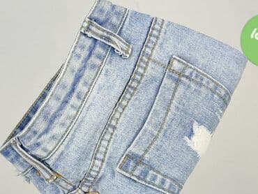 szerokie jeansy z wysokim stanem: SZACHOWNICA, Szorty damskie, L — 7