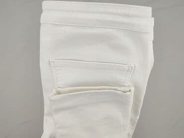 biale szerokie jeansy: Spodnie materiałowe damskie, rozmiar S — 4