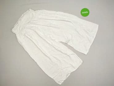 szerokie spodnie do kolan: Material trousers for women, size S — 3