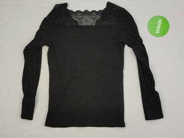 czarne bluzki z szyfonowymi rękawami: IDEAL, Bluzka damska, rozmiar S — 3