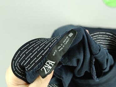 granatowe chinosy damskie: Zara, Spodnie materiałowe damskie, rozmiar S — 4