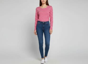 bluzki w paski z serduszkiem: Bluzka damska, rozmiar L — 7