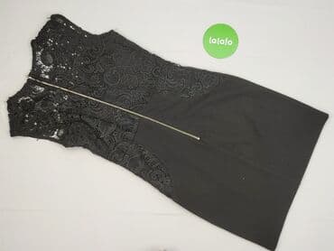 czarna sukienka ze srebrnymi dodatkami: Sukienka damska, rozmiar S — 3