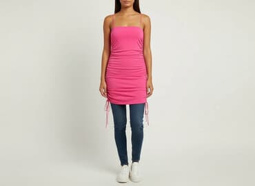 różowa satynowa sukienki: Sukienka damska, rozmiar S — 5