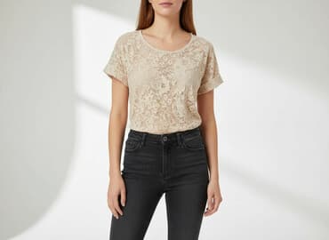 bluzki koronka allegro: T-shirt damski, rozmiar S — 5