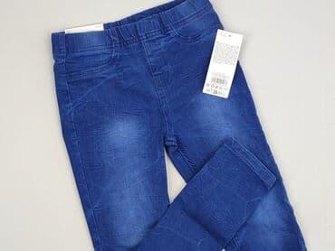 spodnie ze skóry dla dziewczynki: Spodnie jeansowe, Little kids, 9 lat, 128/134, stan - Idealny — 1
