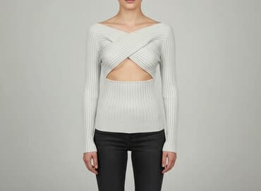 bluzka sweterkowa damska z krótkim rękawem: Bluzka damska, rozmiar S — 1