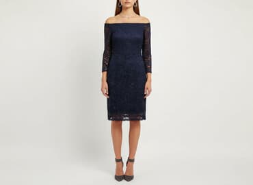 długa sukienka dekolt łódka: Sukienka damska, rozmiar S — 1