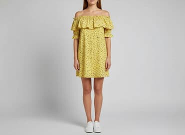 shein zolta sukienka: Sukienka damska, rozmiar S — 5