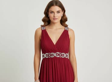 czerwona sukienki wieczorowa: Sukienka damska, rozmiar L — 1