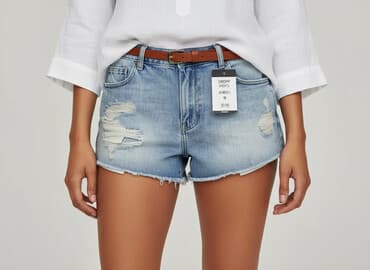 krótkie spodenki z wysokim stanem: Cropp, Szorty damskie, rozmiar M — 7