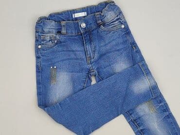 stradivarius spodnie z eko skory: Spodnie jeansowe, 4-5 lat, 104/110, stan - Bardzo dobry — 1