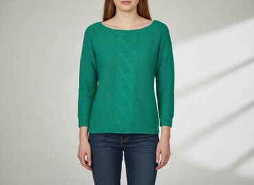 szmaragdowy sweter: Sweter damski, rozmiar S — 1