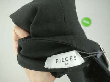 czarne dzianinowe spodnie: Pieces, Spodnie materiałowe damskie, XS — 5
