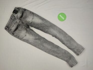 szare szerokie jeansy: Jeansy damskie, rozmiar S — 3