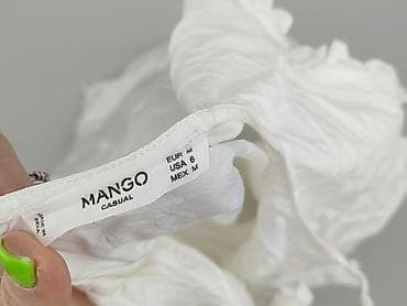 bialy satynowy top: Mango, Tunika damska, rozmiar M — 4