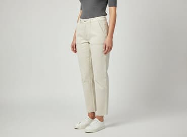 beżowe buty na koturnie ccc: Tu, Spodnie materiałowe damskie, rozmiar L — 7