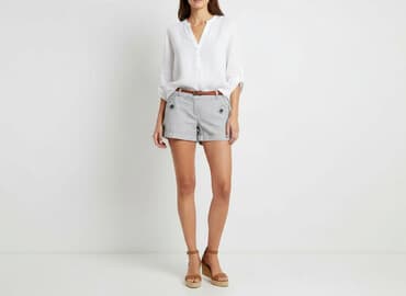 krótkie lniane spodenki: Marks & Spencer, Szorty damskie, rozmiar M — 7