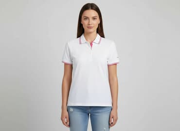 t shirt z odkrytym ramieniem: Damska koszulka polo, rozmiar M — 6