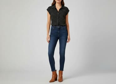 czarne bluzki w biale grochy: Dorothy Perkins, Bluzka damska, L — 7