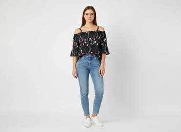 bluzki hiszpanki w kwiaty: BODY FLIRT, Bluzka damska, rozmiar M — 8