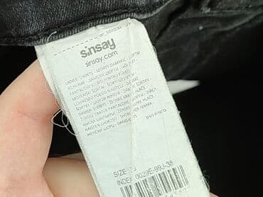 krótkie spodenki z wysokim stanem jeansowe: Sinsay, Szorty damskie, rozmiar M — 6