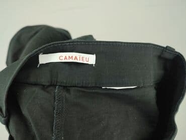 czarne szerokie jeansy: CAMAIEU, Spodnie materiałowe damskie, rozmiar 2XL — 4