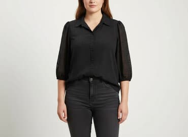 czarne szyfonowa bluzki: Reserved, Women's blouse, size 2XL — 1