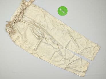 szerokie spodnie do kolan: Material trousers for women, size L — 2