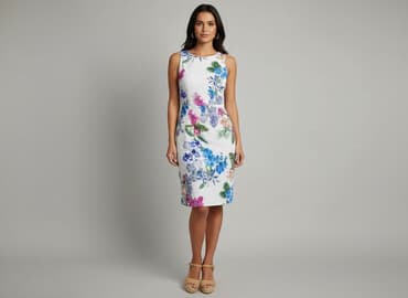 sukienka garniturowa biala: Blue, Sukienka damska, rozmiar L — 1