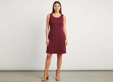 bordowa długa sukienki: Sukienka damska, rozmiar L — 6