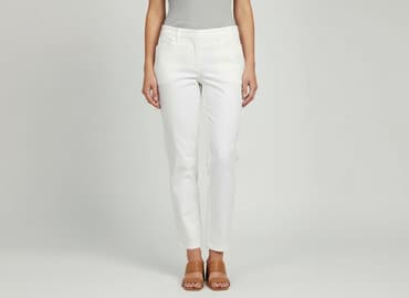 biale szerokie jeansy: F&F, Spodnie materiałowe damskie, rozmiar S — 7