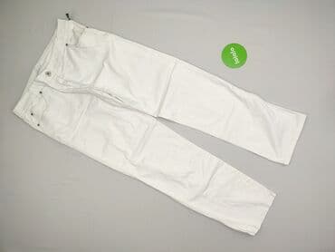 biale szerokie jeansy: Joy, Spodnie materiałowe damskie, rozmiar XL — 2