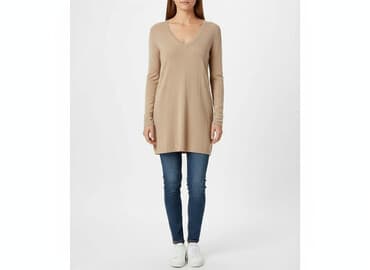 szara bluzka h m: H&M, Tunika damska, rozmiar S — 6